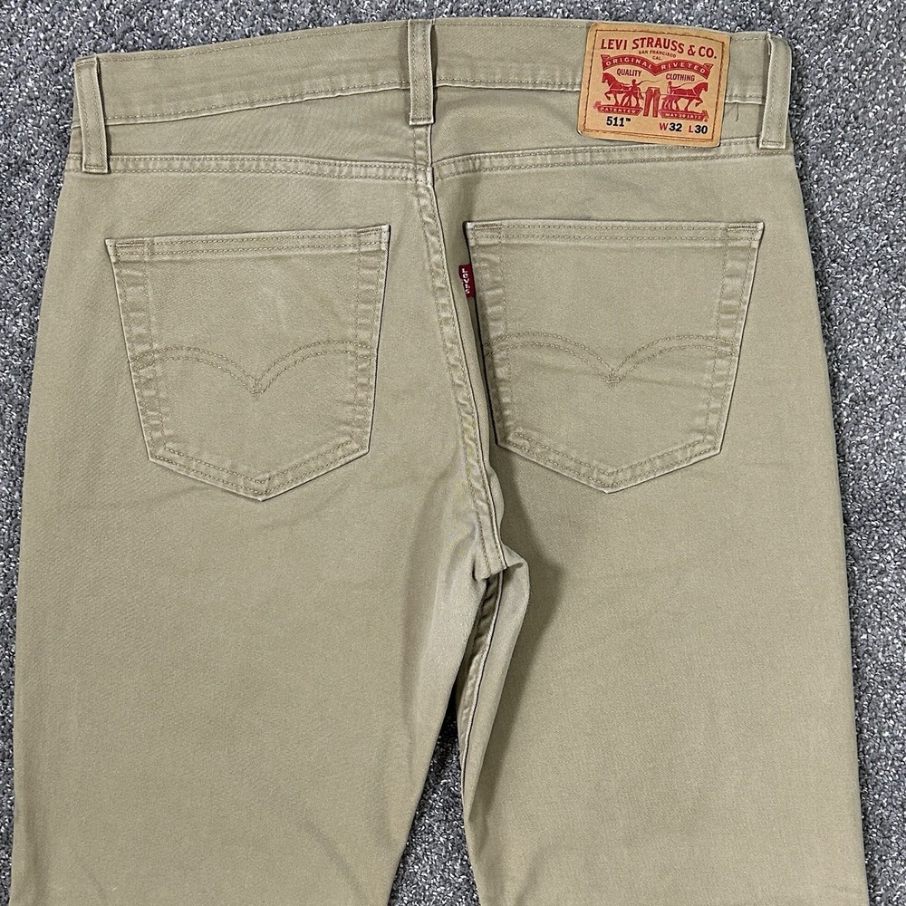 Levi's 511 Slim Fit Pants Men's 32x30 5-Pocket Khaki Tan Stretch $70 - Picture 5 of 10